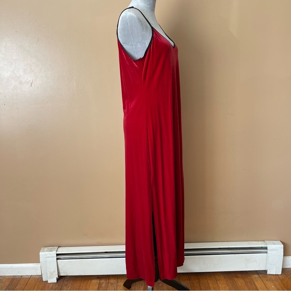 Valerie Stevens Scarlet Velvet Slip Dress size large - Picture 6 of 10